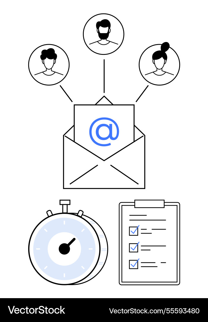 Email communication network with user profiles Email communication network with user profiles Vector Image