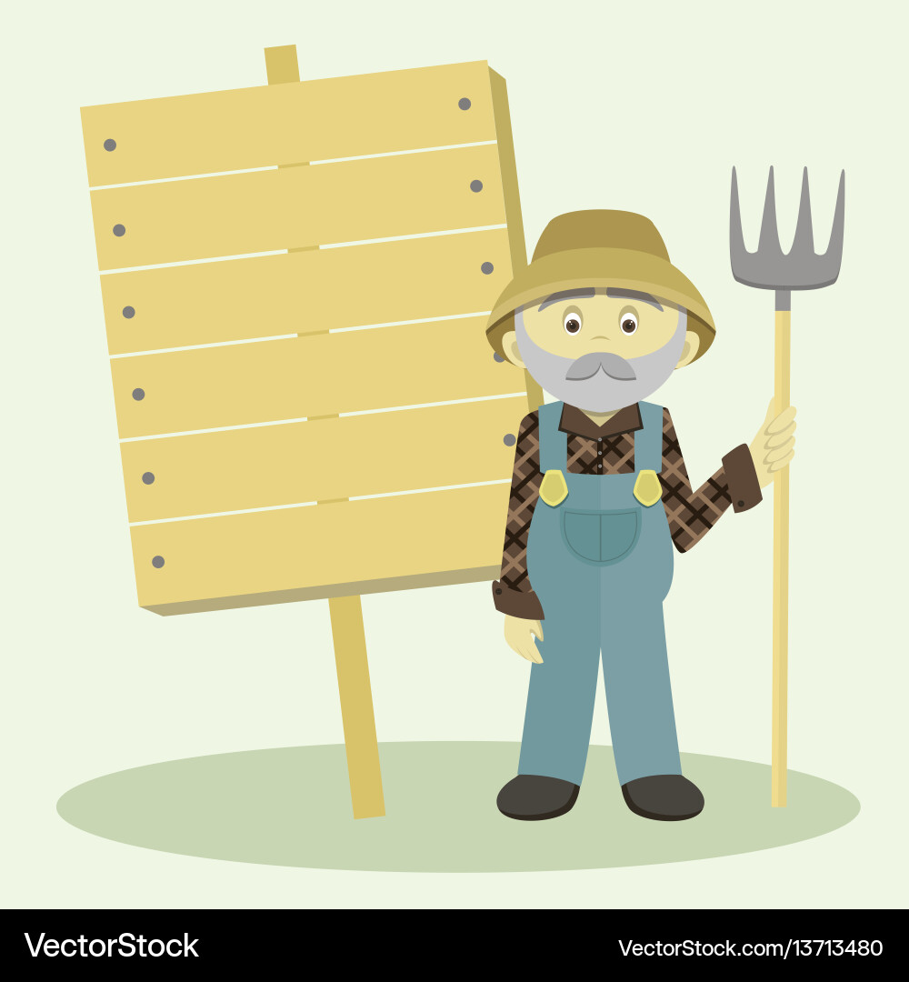 Farmer isolated Royalty Free Vector Image - VectorStock