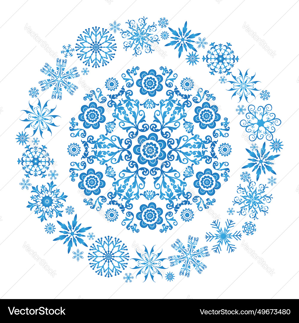 Gradient snowflakes on a transparent background vector image
