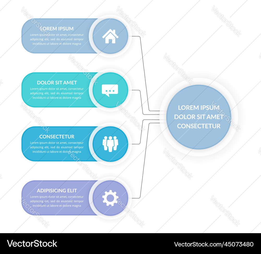 Infographic template with 4 elements vector image