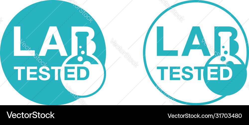 Lab tested sign in 2 variations Vector Image