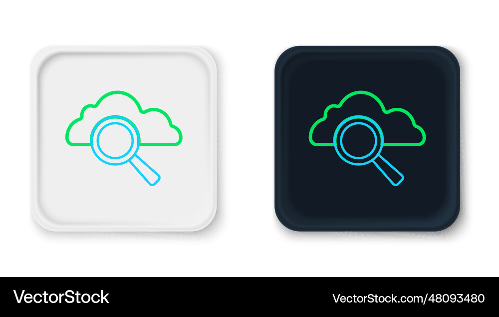 Line search cloud computing icon isolated Line search cloud computing icon isolated vector image