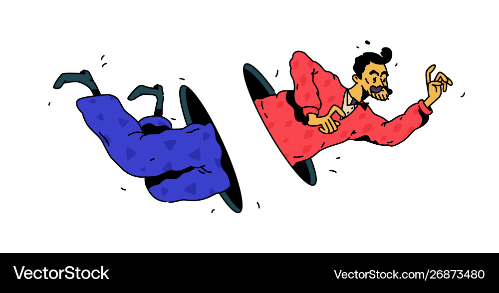 Man Teleporting Through a Portal Vector Image