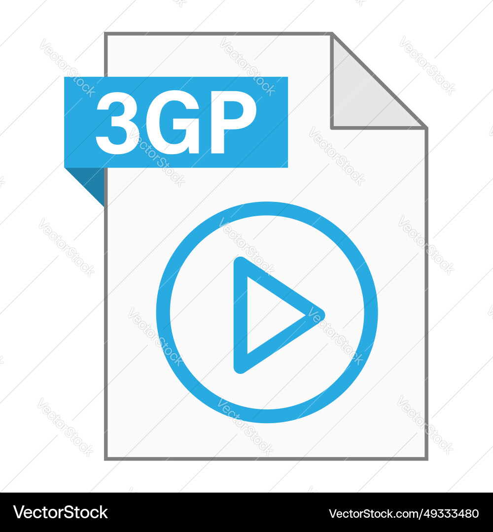 Modern flat design of 3gp file icon for web Vector Image