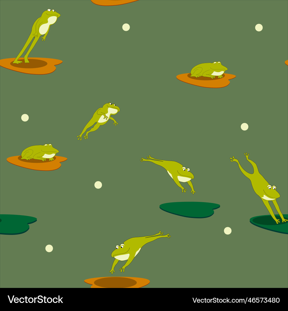 Pattern with frogs vector image