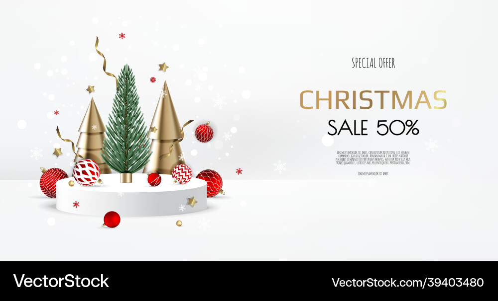Realistic podium for winter and christmas design Realistic podium for winter and christmas design vector image