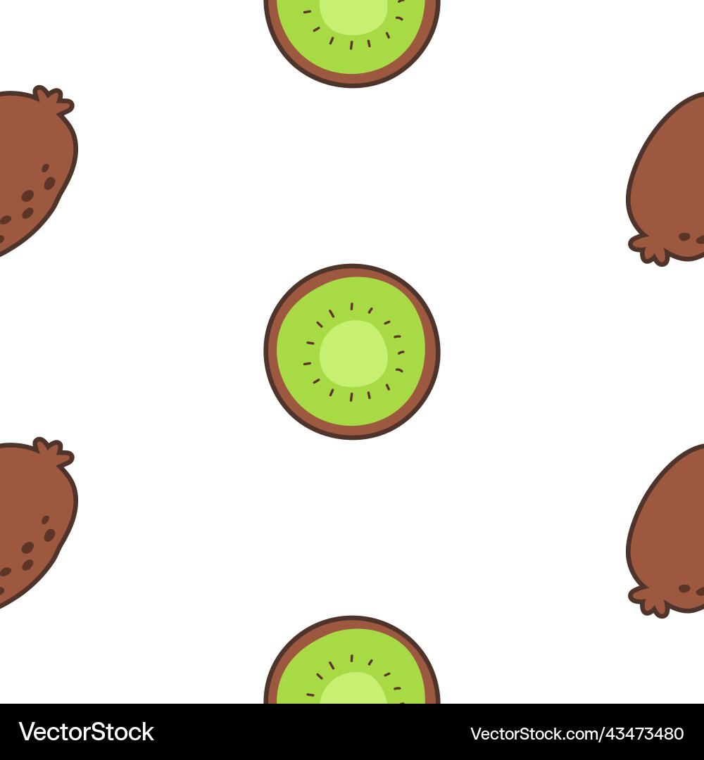 Seamless pattern with a kiwi abstract Vector Image