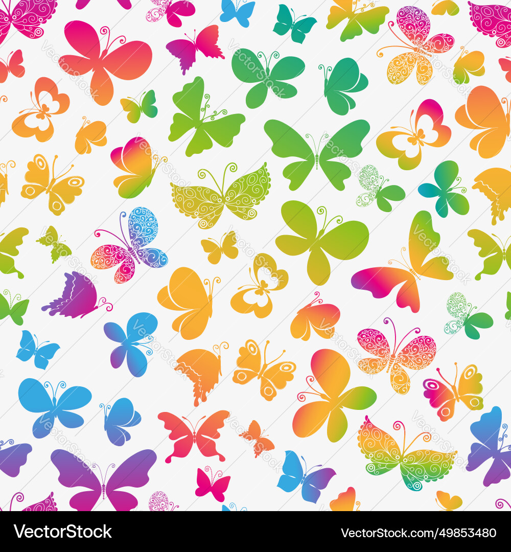 Seamless spring pattern with colorful butterflies Seamless spring pattern with colorful butterflies vector image