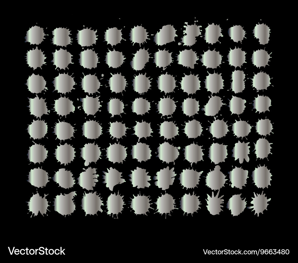 Set of silver splashes isolated on background Vector Image