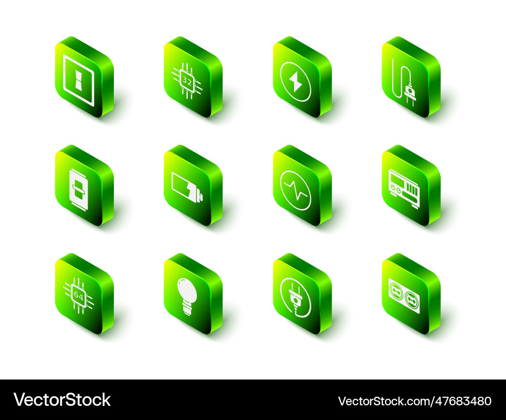 Set processor with microcircuits cpu lightning Set processor with microcircuits cpu lightning vector image
