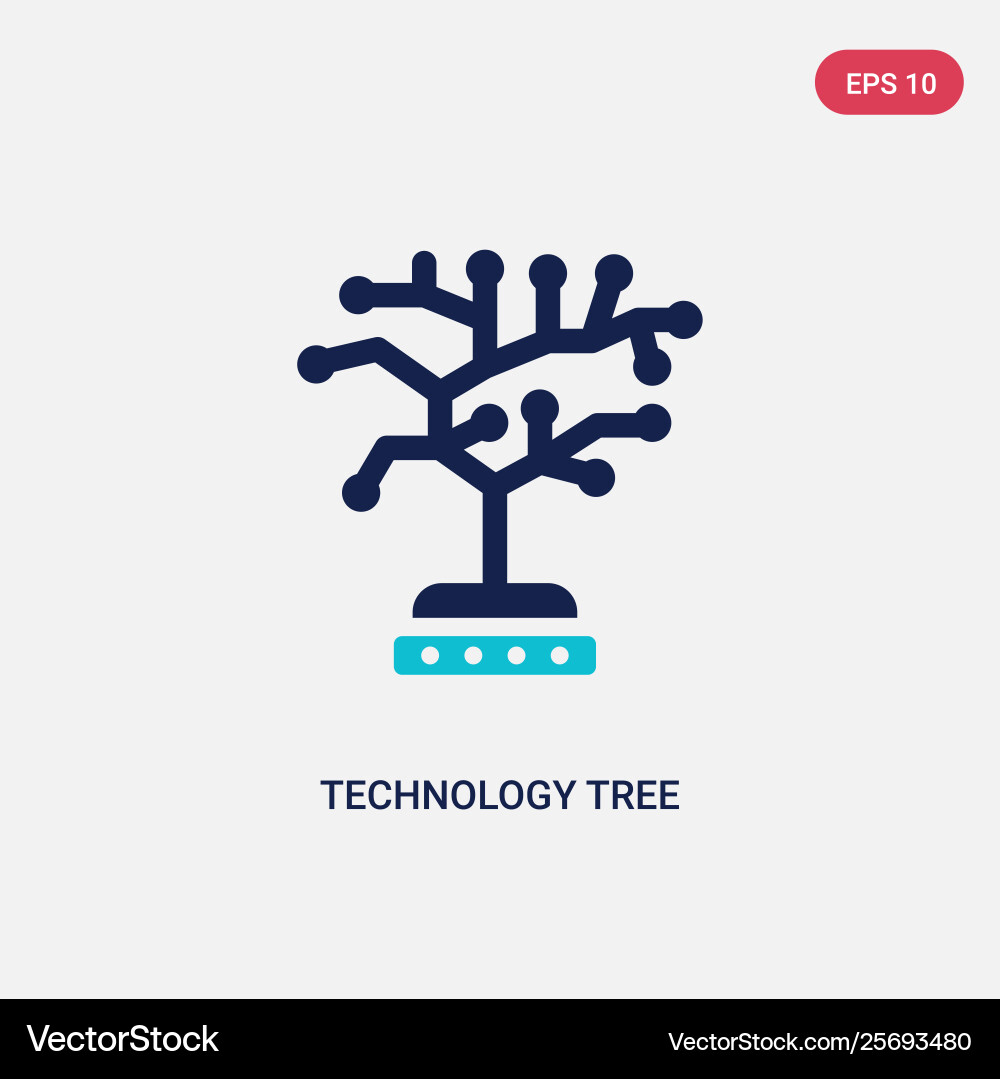 Two color technology tree icon from artificial Vector Image