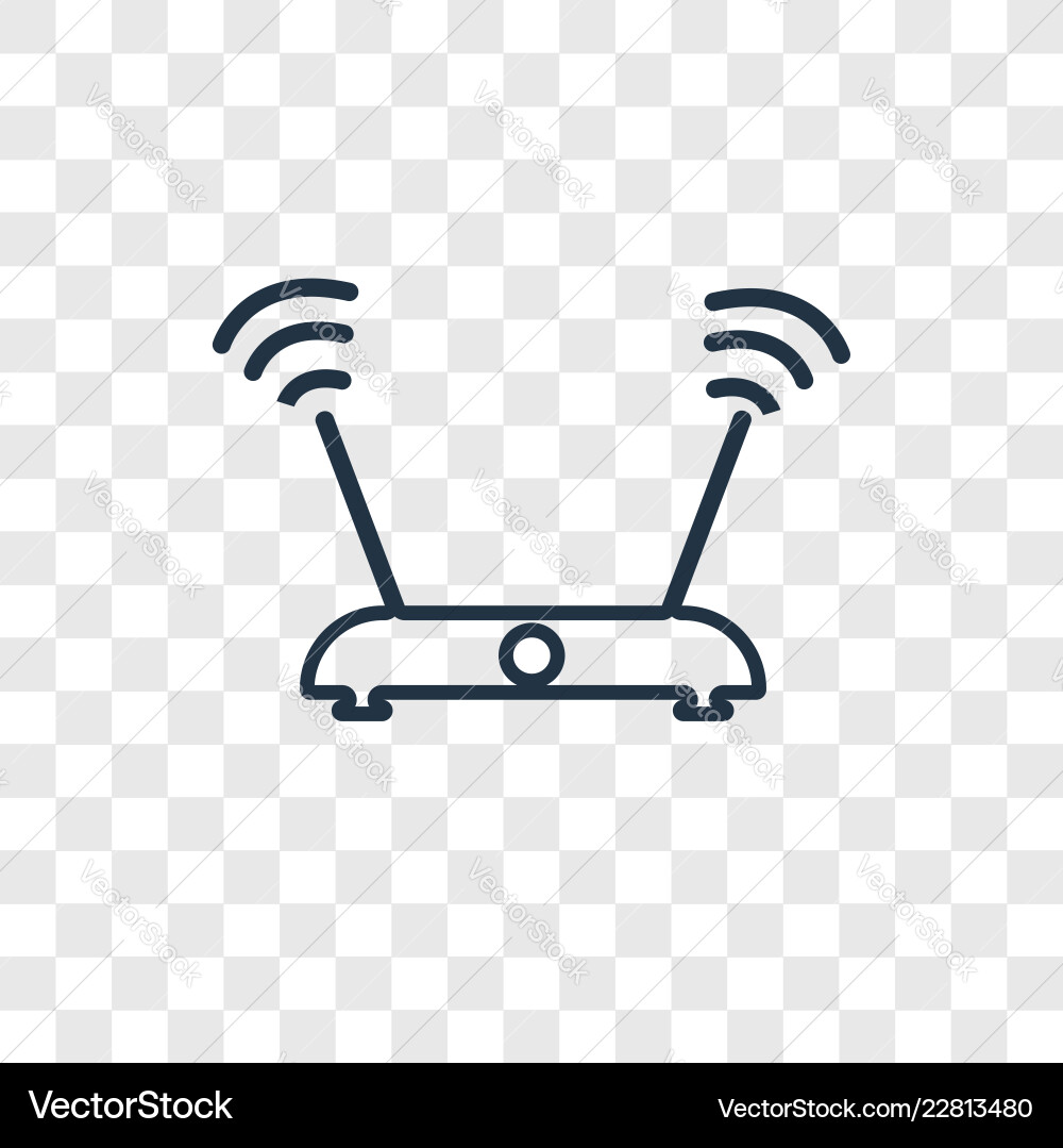 Wifi linear icon isolated on transparent Vector Image