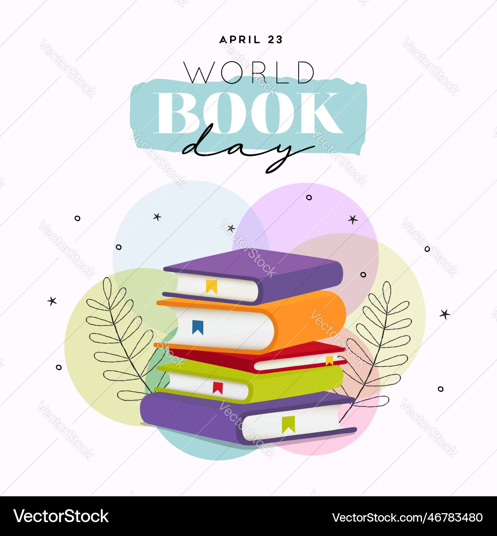 Worl Buch Tag bunte Schule Haufen Bildung Worl Buch Tag bunte Schule Haufen Bildung vektorbild