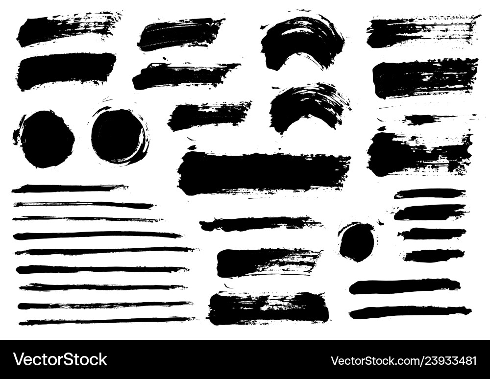 Brush strokes set painted isolated objects Brush strokes set painted isolated objects vector image