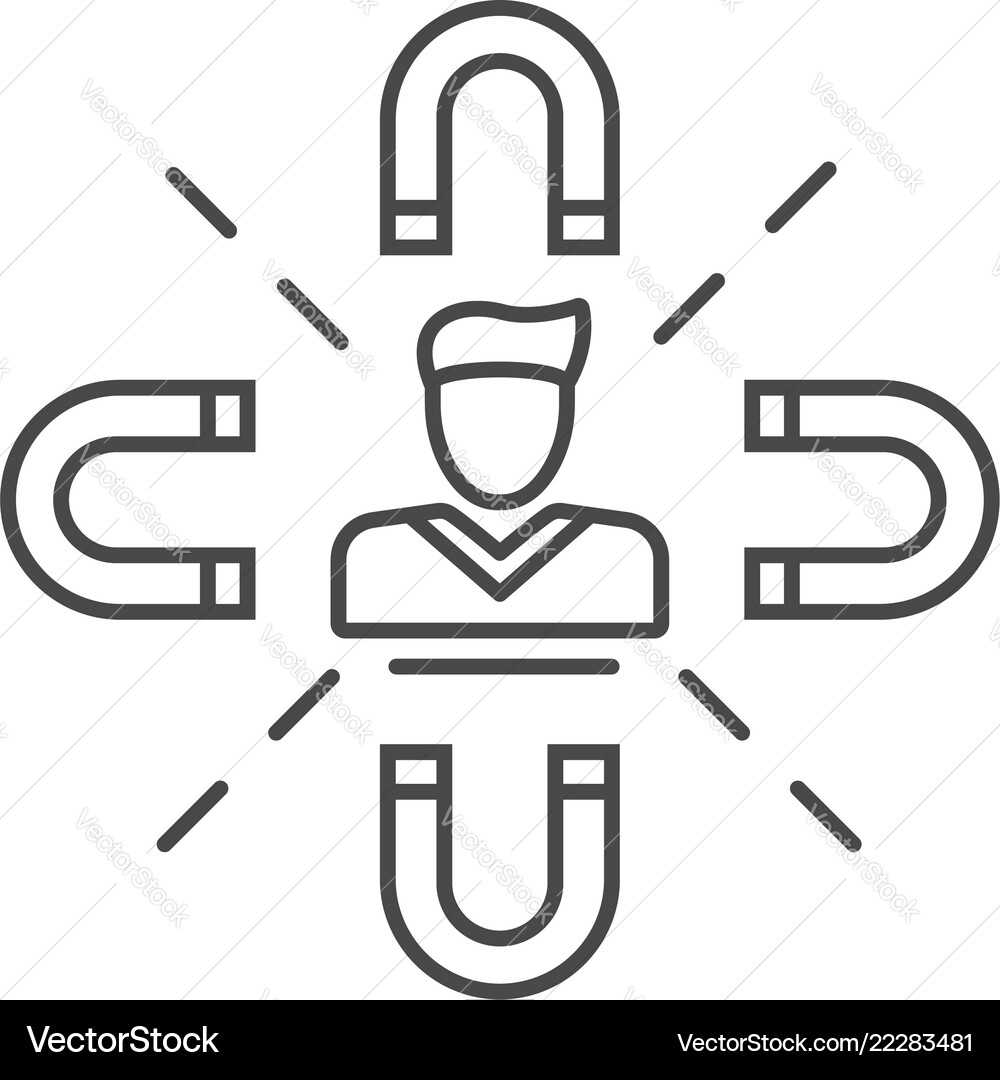 Client magnet retention icon outline style Client magnet retention icon outline style vector image