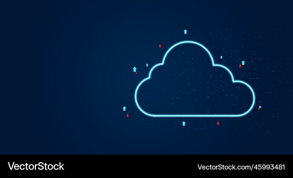 Cloud data computing technology network Cloud data computing technology network vector image