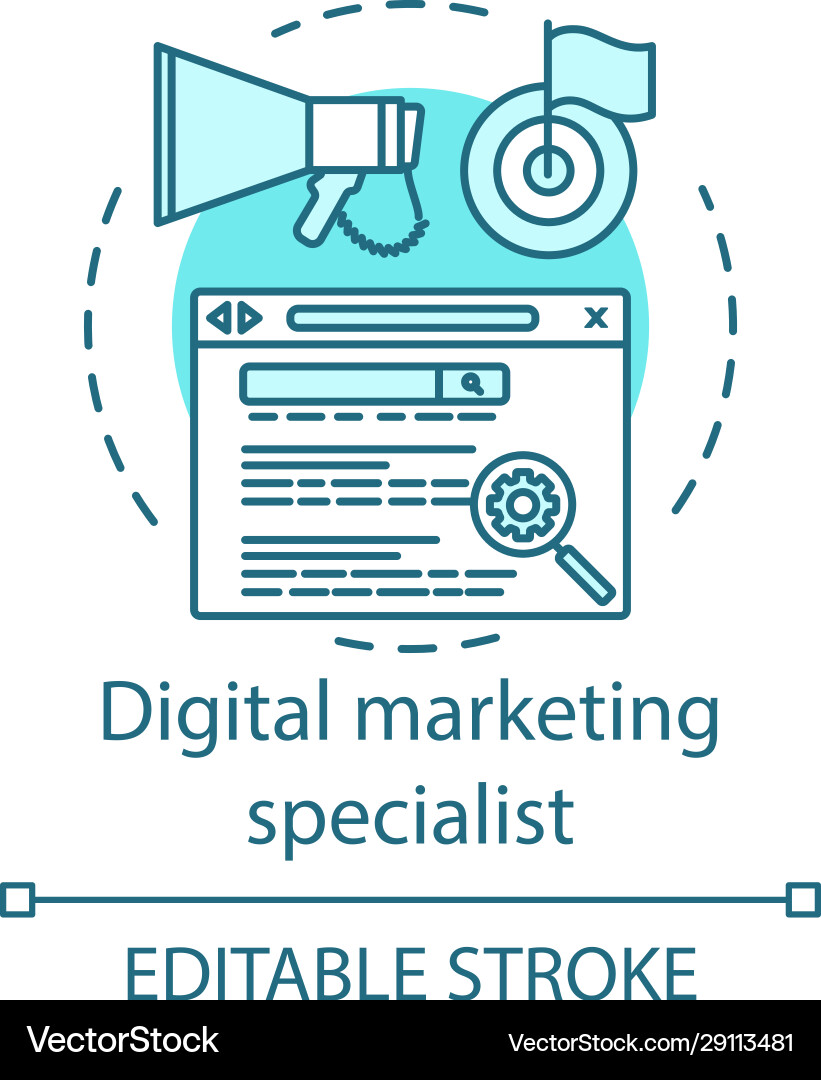 Digital marketing specialist concept icon Digital marketing specialist concept icon vector image