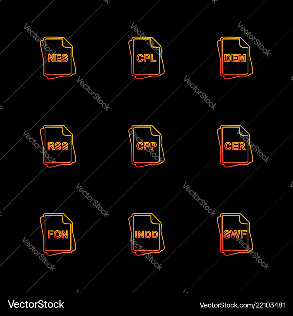 File type files documents eps icons set vector image