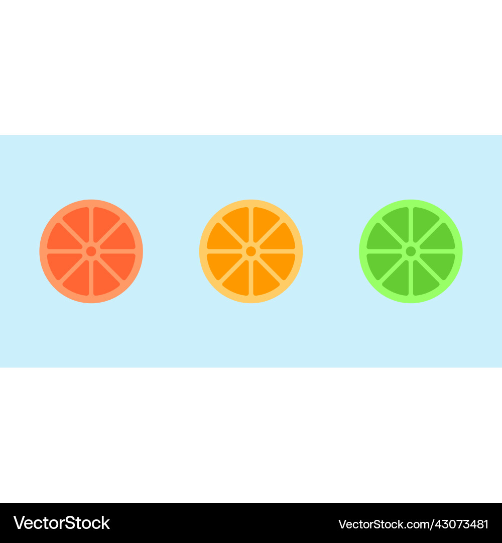 Flat simple of lime grapefruit vector image