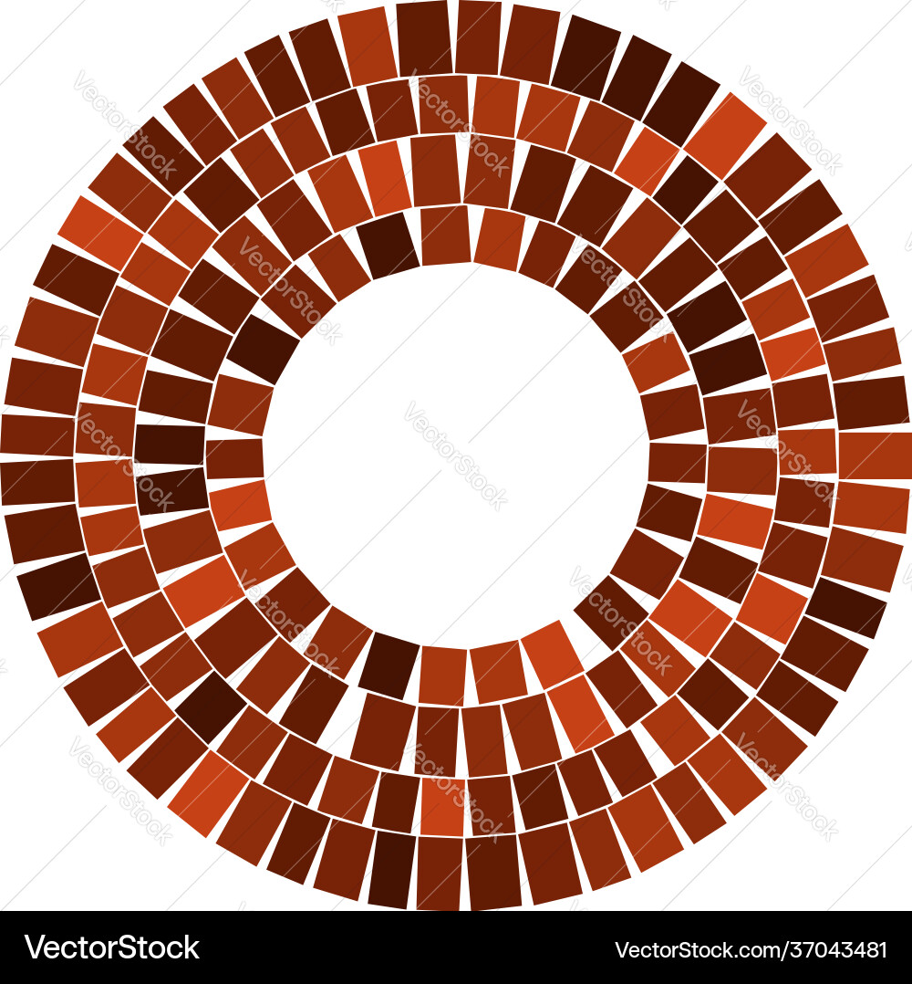 Geometric circle element circular red stonework Geometric circle element circular red stonework vector image