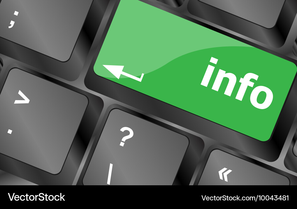 Info text on a button keyboard business concept vector image