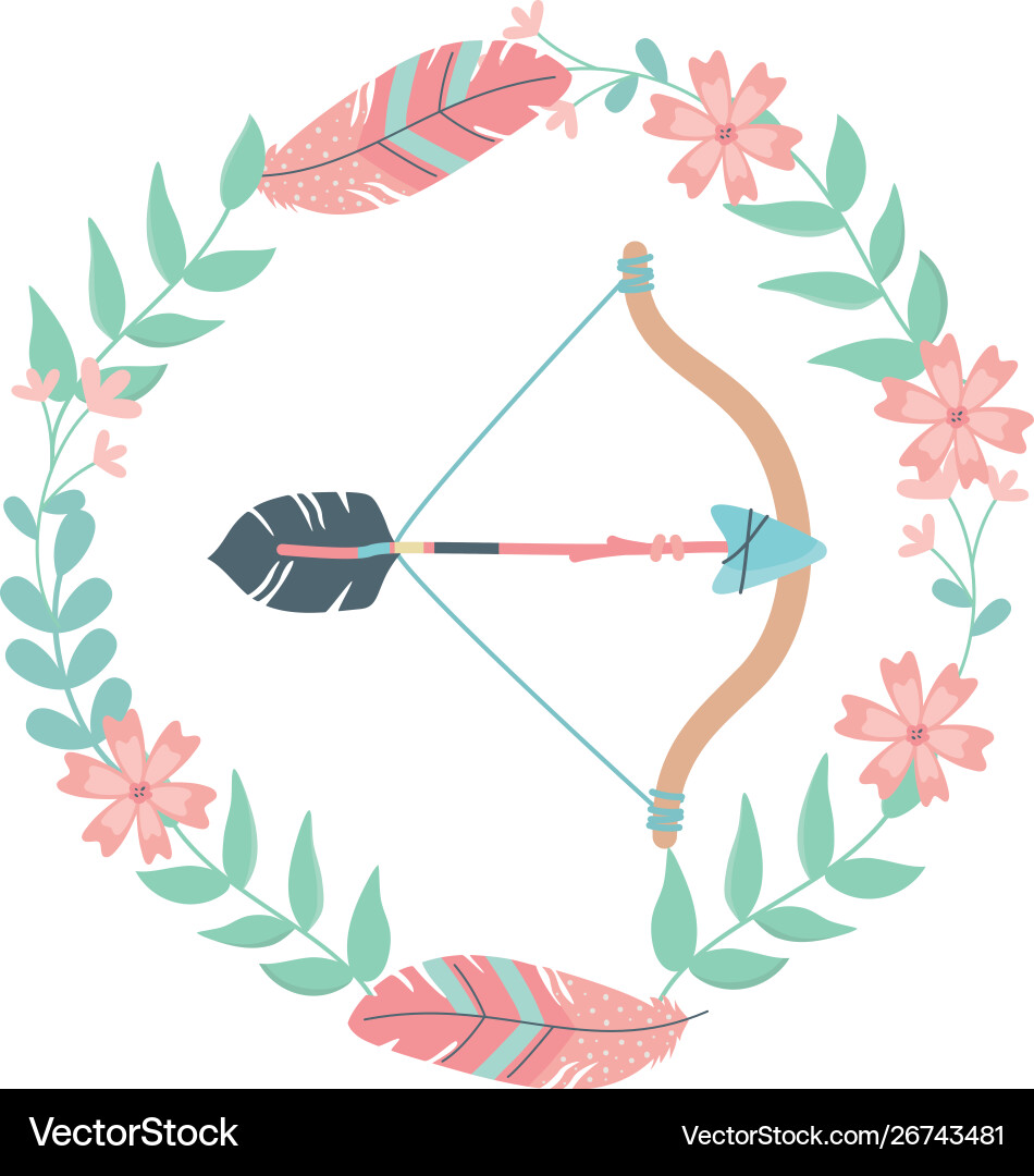 Isolated boho arrow and bow design Vector Image