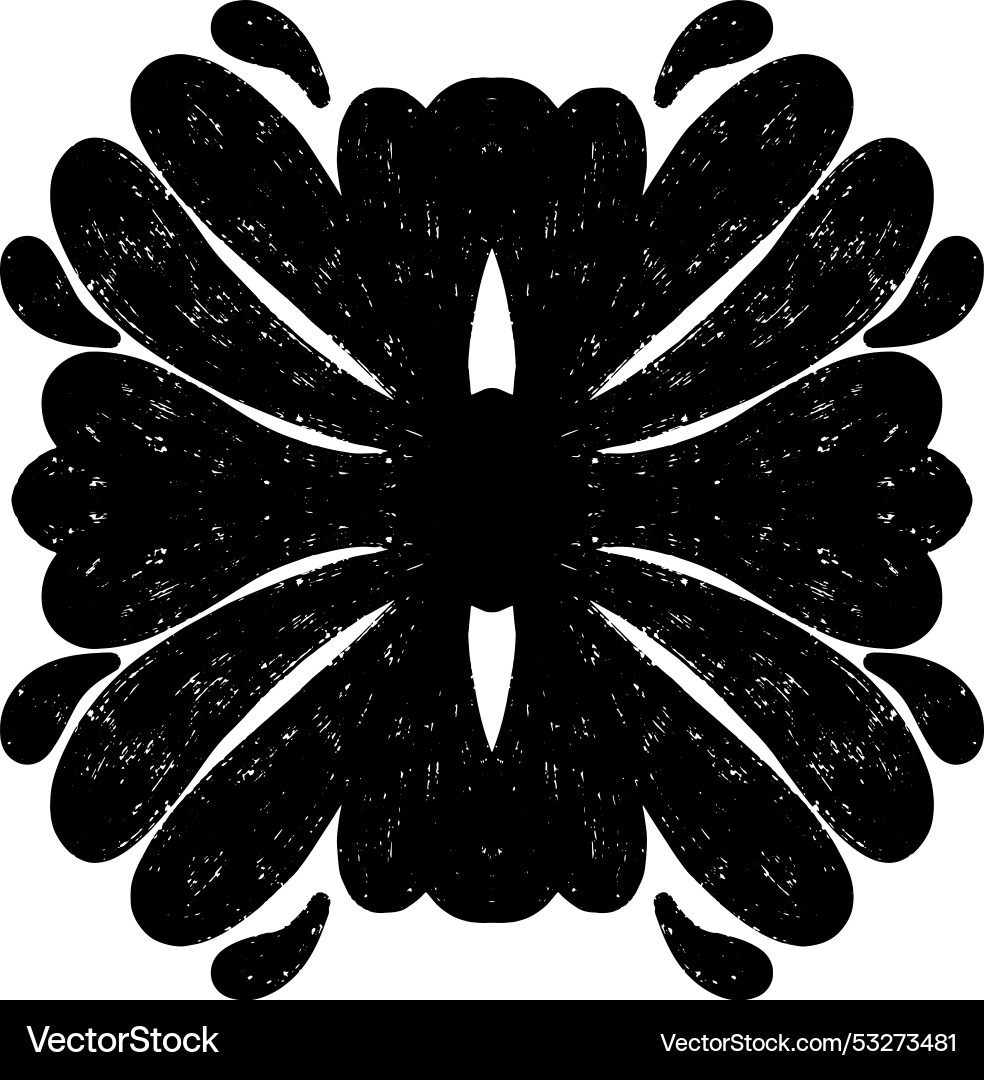 Pattern symmetrical texture imprint black element Vector Image