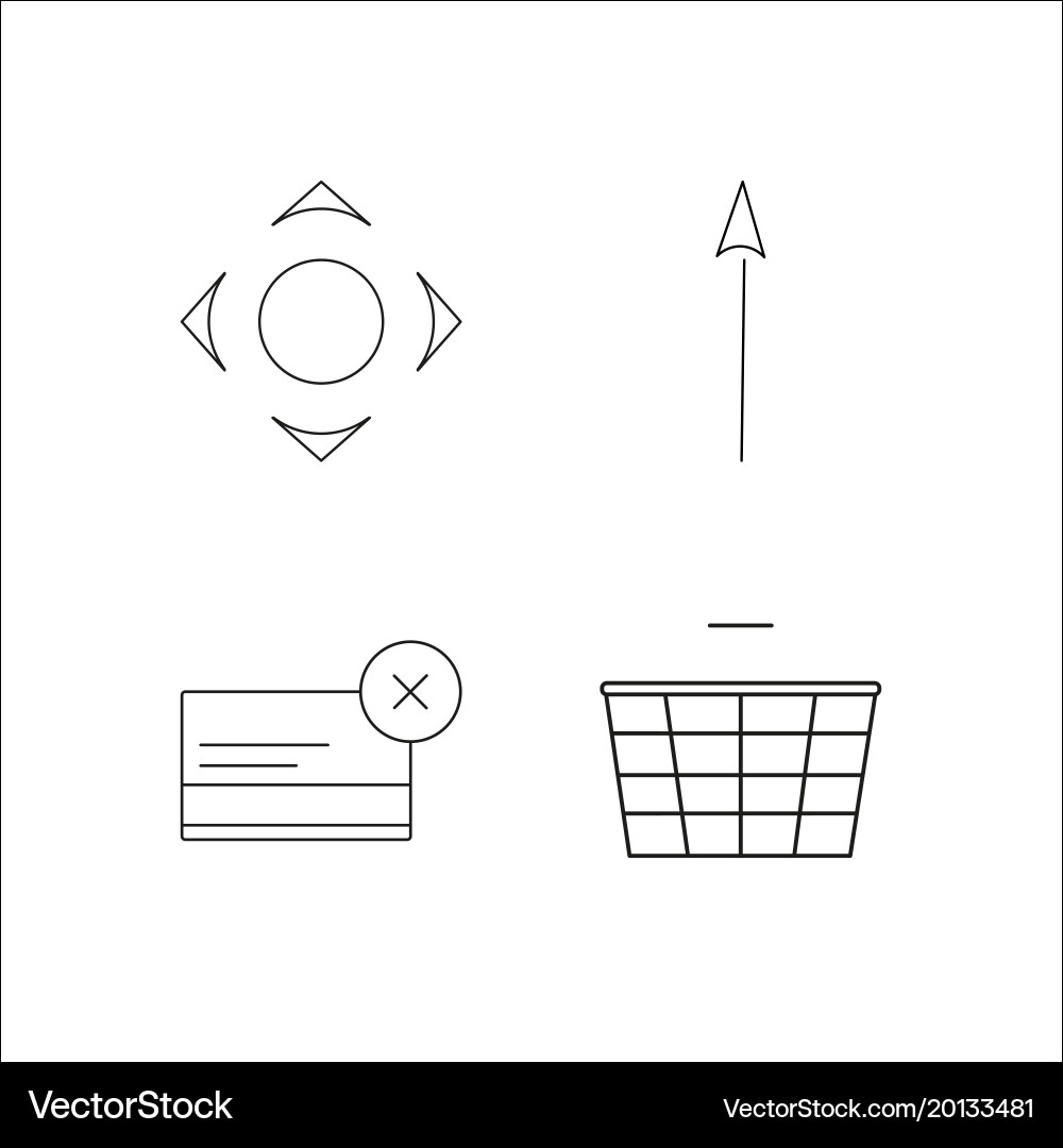 Web simple linear icon setsimple outline icons vector image
