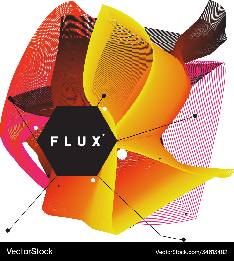3d colorful wave background dynamic flux effect vector image