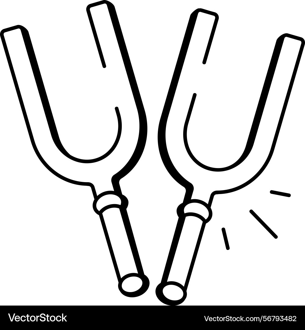 A drawing style icon of tuning fork Vector Image