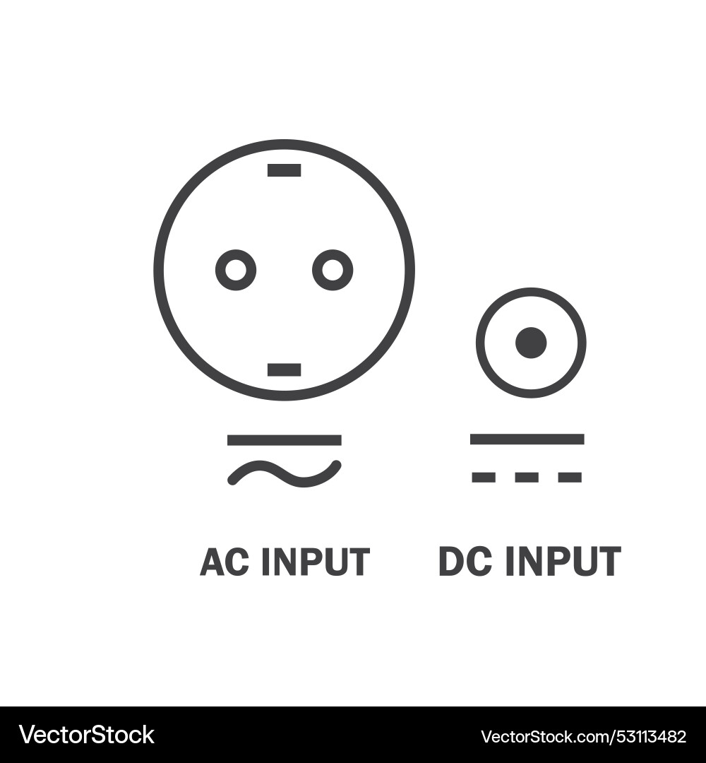 Ac dc current input icon symbol template Vector Image
