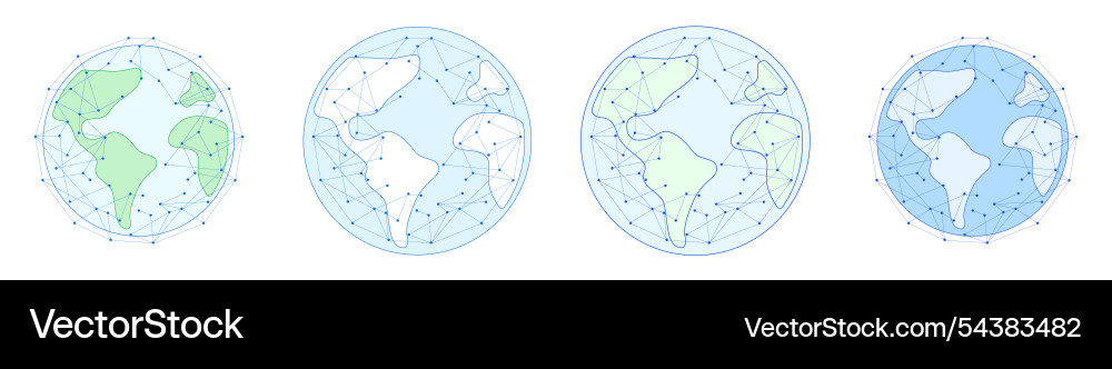 Connected global data dots Connected global data dots vector image
