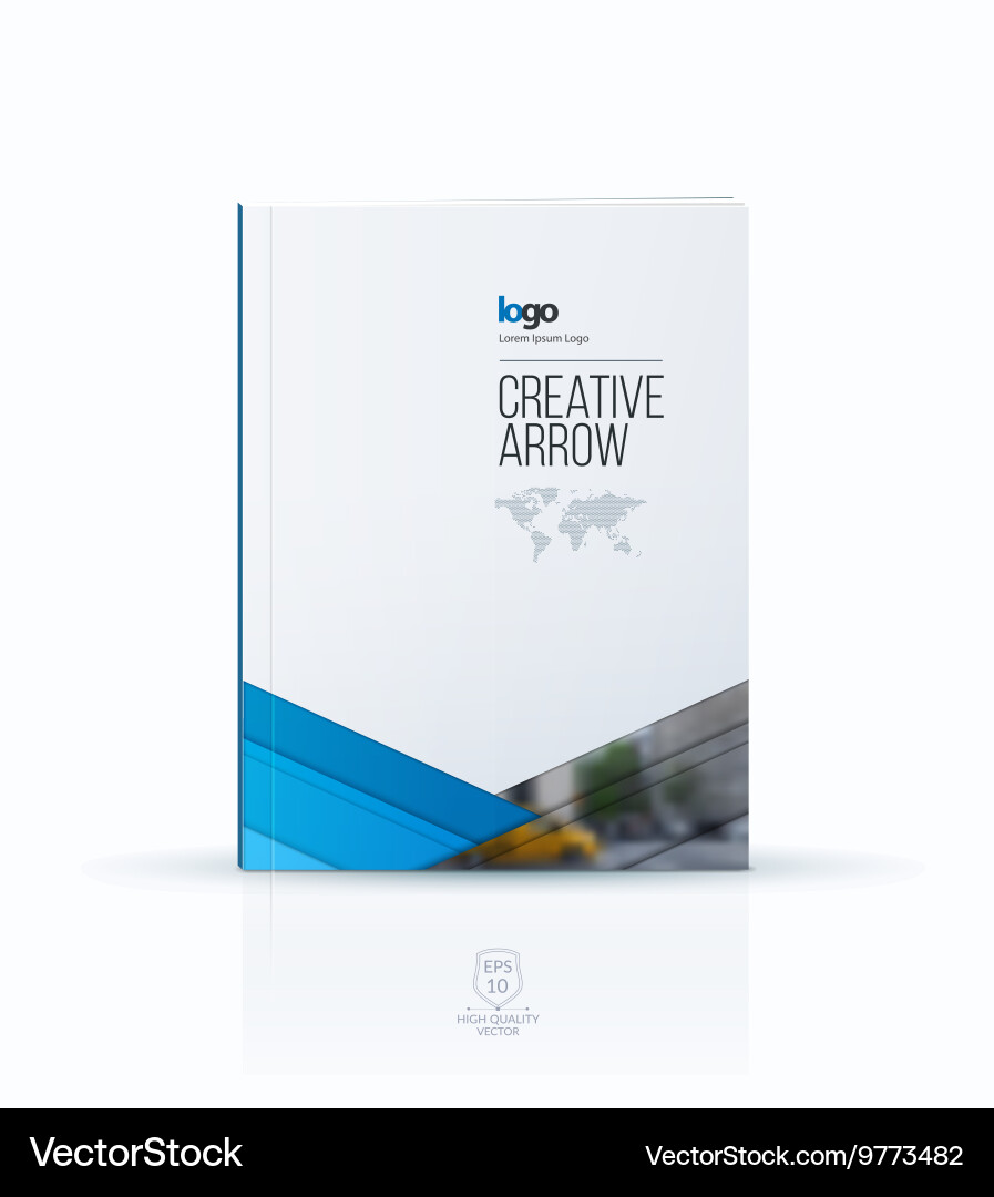 Cover design template with arrow in material style vector image