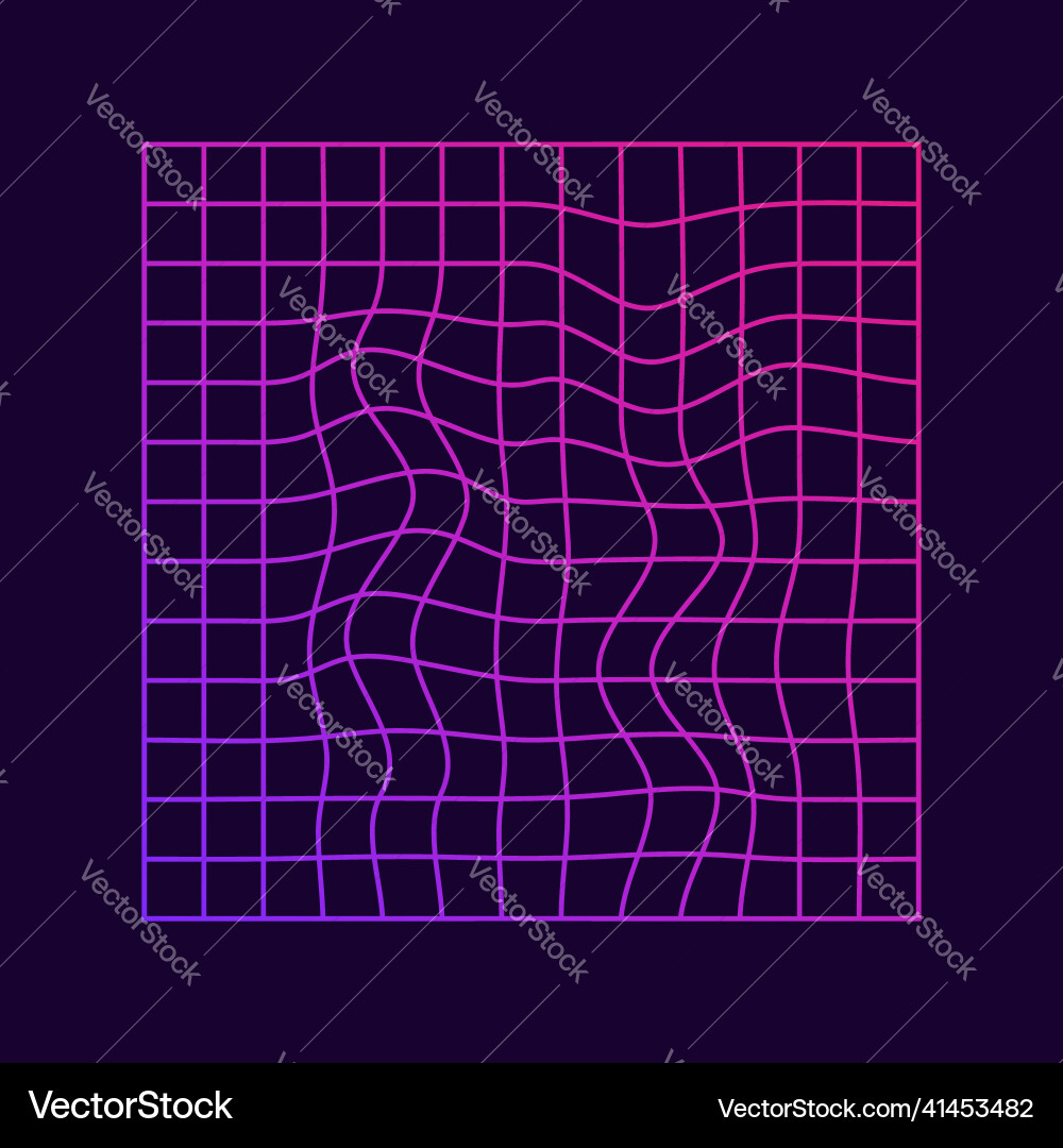 Distorted grid square neon pattern glitch Distorted grid square neon pattern glitch vector image
