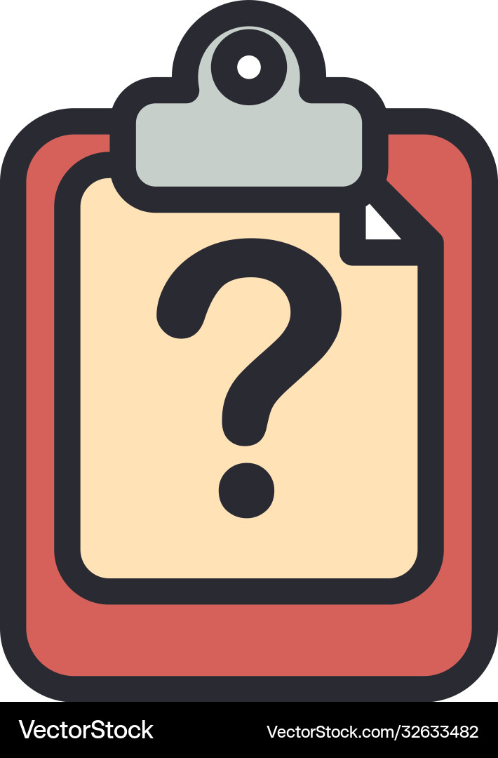 Document board with question mark line and fill vector image