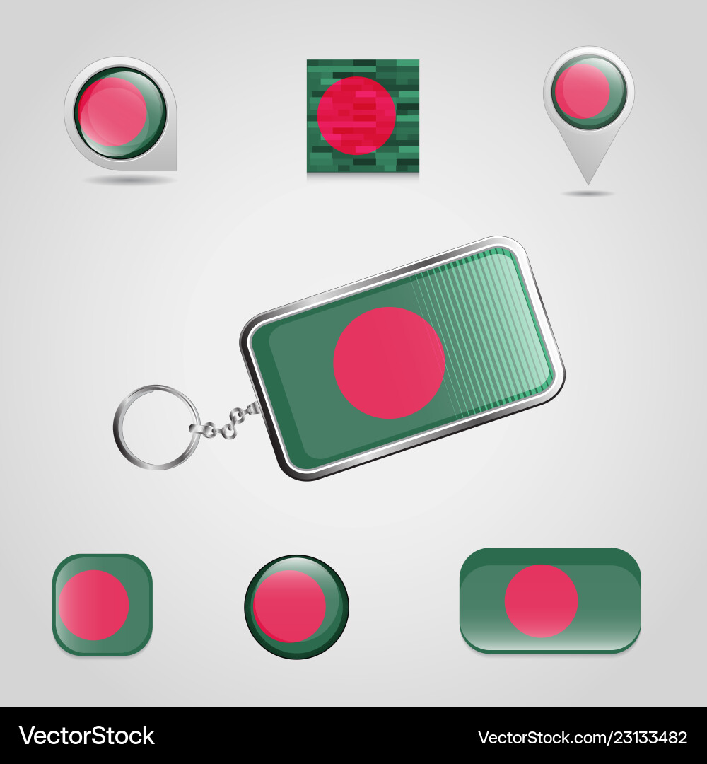 Flag key chain design Flag key chain design Vector Image