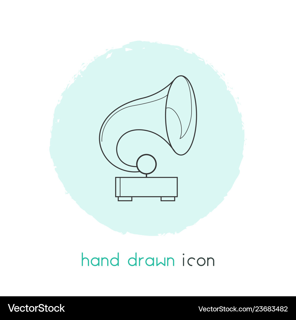 Gramophone icon line element Gramophone icon line element vector image