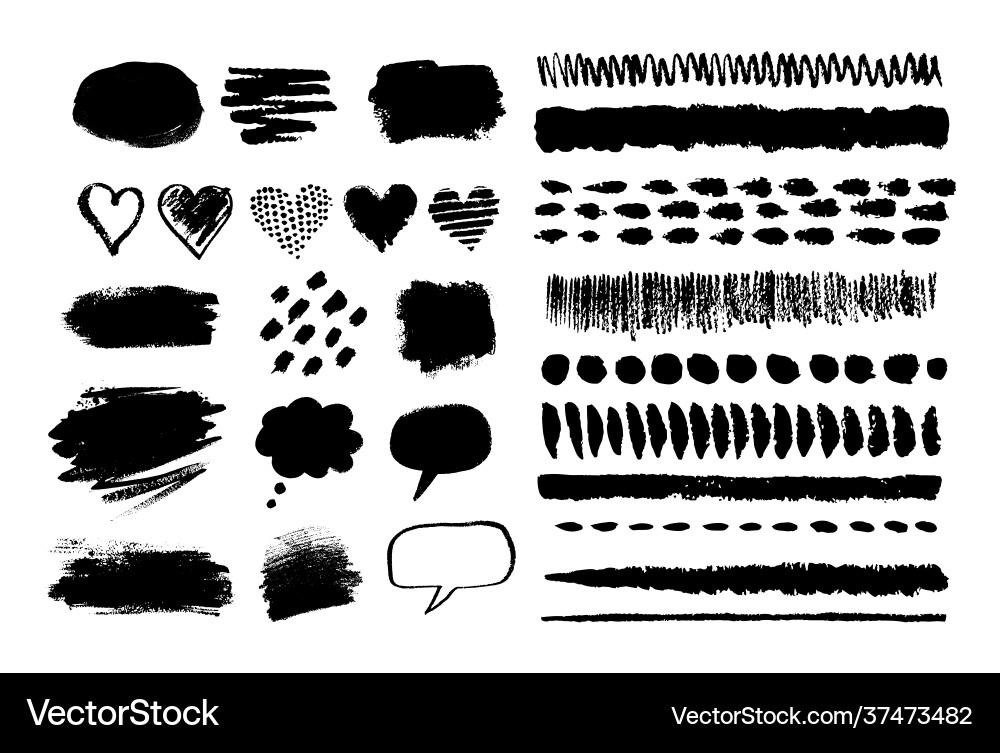 Grunge hand drawn elements Royalty Free Vector Image