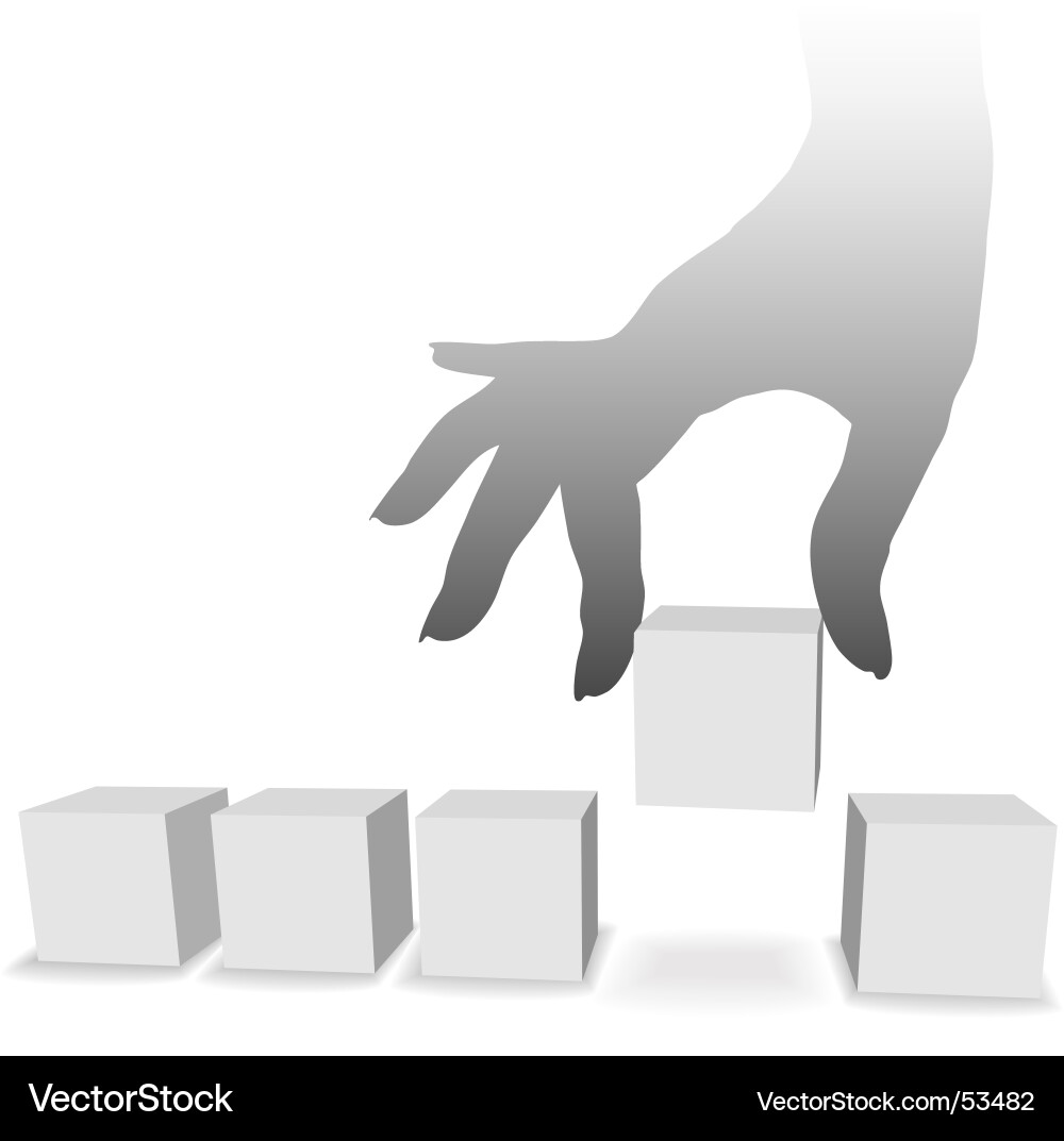 Hand Picking Box from Row vector image