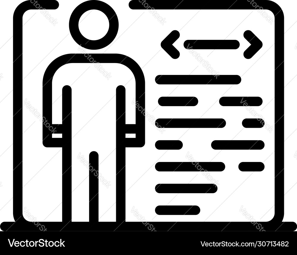 Man and window with code icon outline style Man and window with code icon outline style vector image