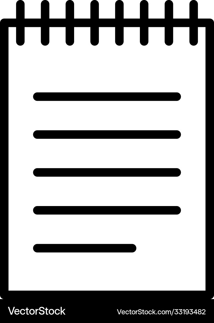 Notebook line icon Notebook line icon Vector Image