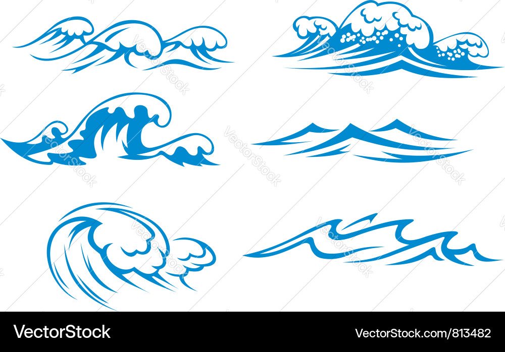 Ocean Wave Collection vector image
