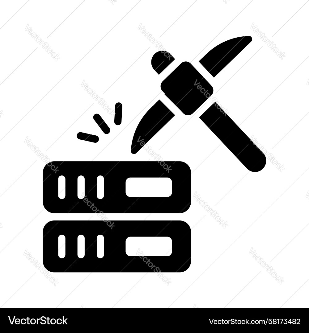 Server Data Mining Icon Vector Image