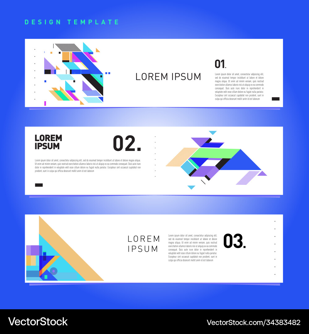 Set abstract banner web design template retro Vector Image