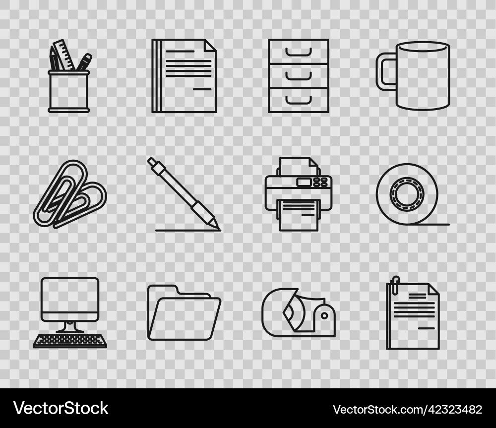 Set line computer monitor with keyboard file Set line computer monitor with keyboard file vector image