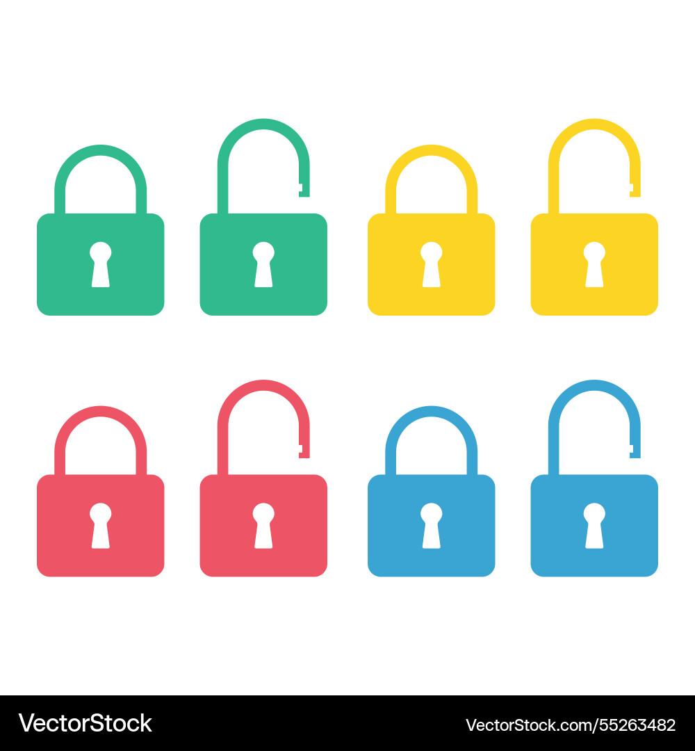 Set of lock classic design icon keyhole web Set of lock classic design icon keyhole web vector image