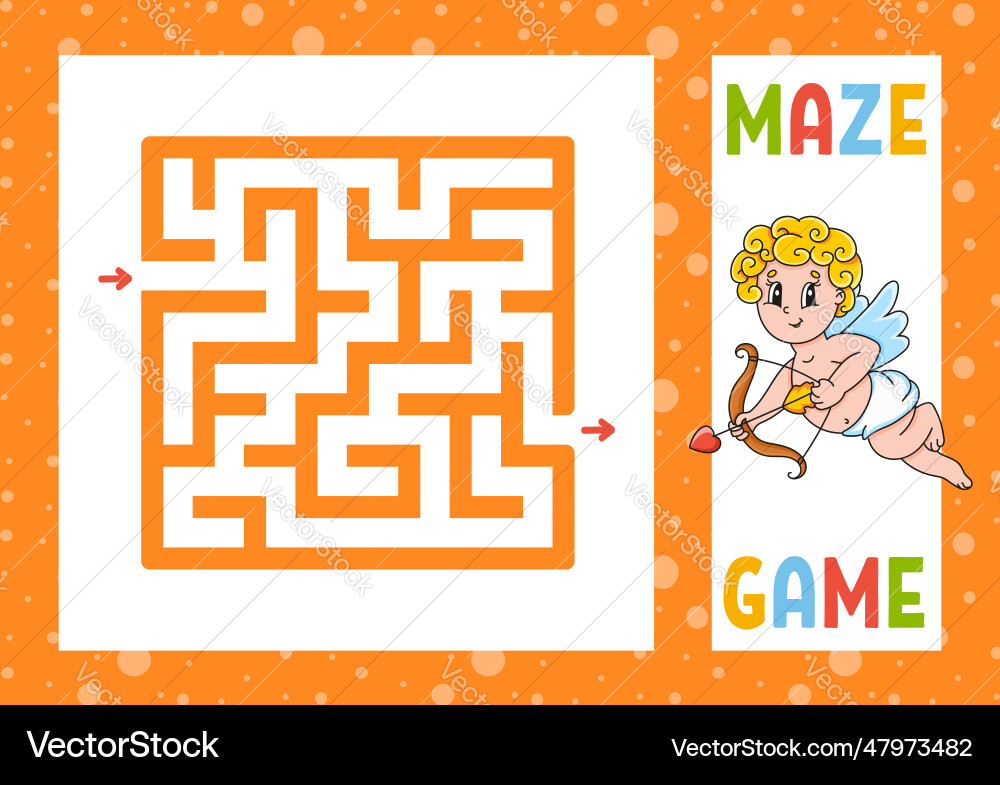 Square maze game for kids puzzle children Square maze game for kids puzzle children vector image