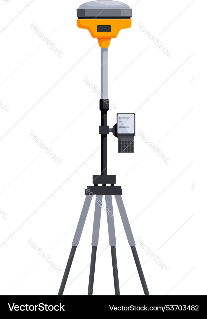 Total station on tripod is scanning and measuring Total station on tripod is scanning and measuring Vector Image