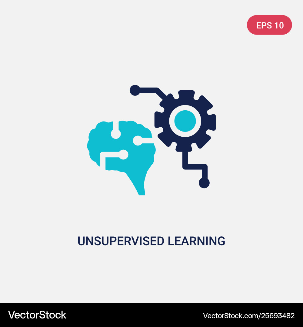 Two color unsupervised learning icon from Two color unsupervised learning icon from vector image