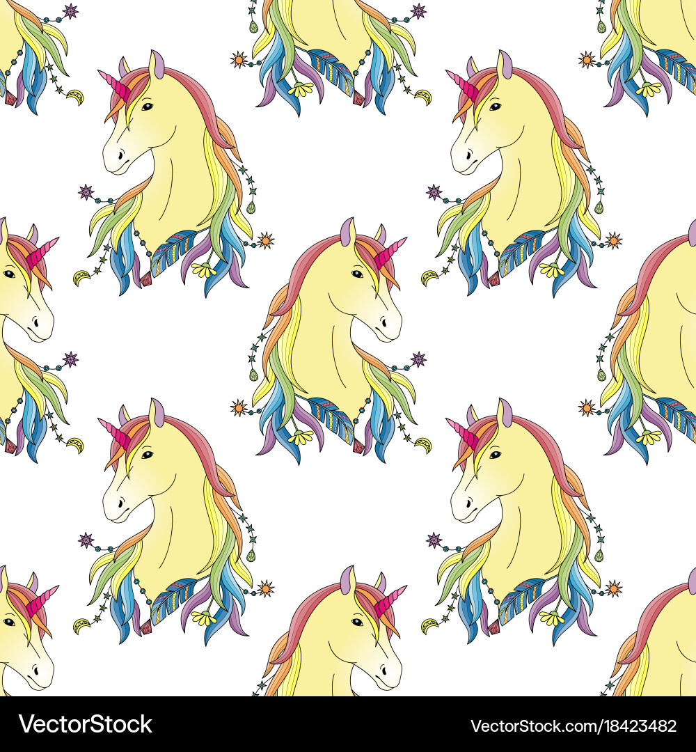 Unicorn seamless pattern vector image